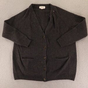 Cavalini Sweater Womens M Gray Charcoal Wool Blend Cardigan Pockets